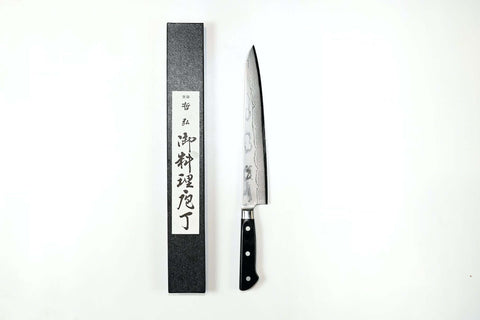 WAGYUMAN Handmade Tetsuhiro Damascus Sujibiki Sashimi Knife